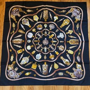 100% silk Hermes Perfume Bottle Scarf